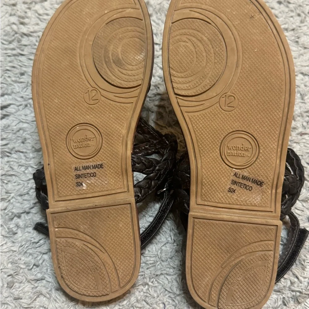 🌼4/$25🌼 Girls Youth Wonder Nation Braided Black Sandals